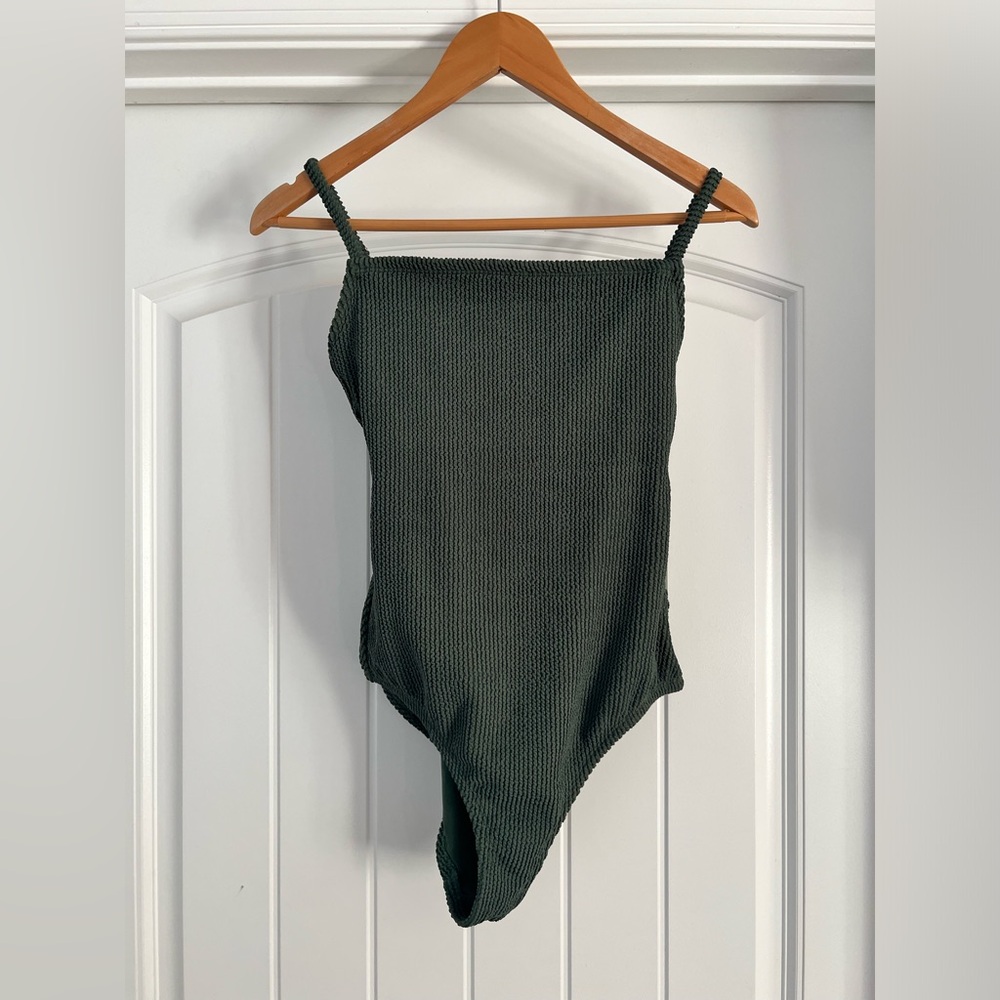 NWOT Kona Sol Forest Green Textured One Piece Swimsuit